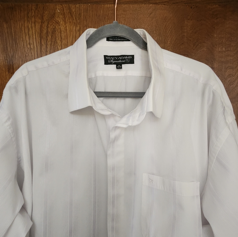 Stacey Adam white cuff link shirt